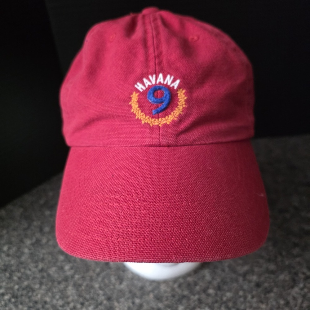 Vintage Y2K Gap Hat Cap Strapback Red Canvas Havana Surf League Beach Adjustable